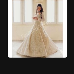Alana Pandey inspired white ivory Wedding Lehenga choli, Bollywood party wear